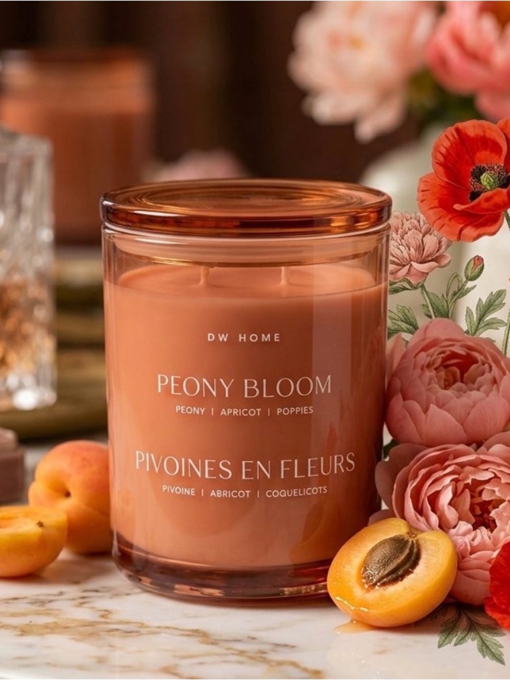 DW Home Peony Bloom Jar Candle - Apricot Orange